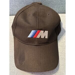 BMW Stripes Cap Hat Performance Black Embroidered Adjustable